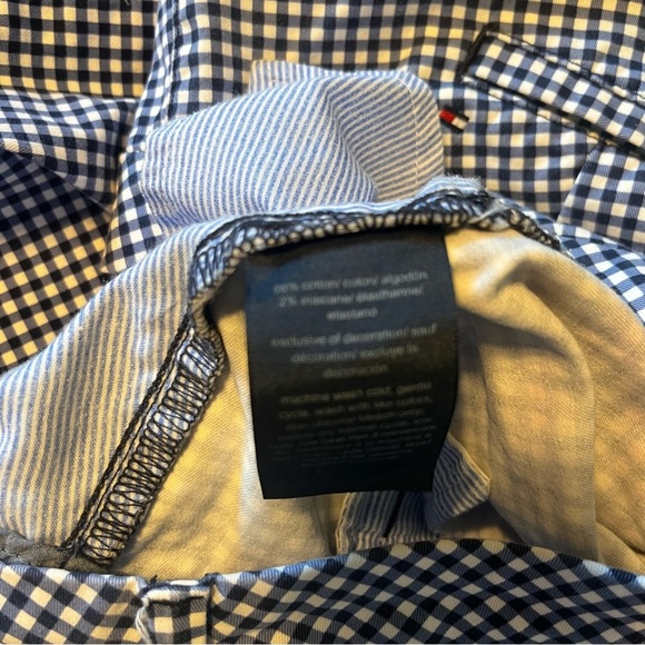 Tommy Hilfiger Navy White Gingham Straight Leg Pants Size 10 - Picture 6 of 7
